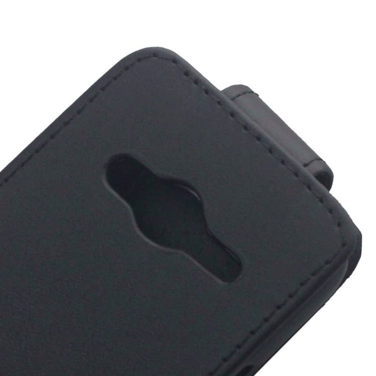 Vertical Flip Leather Case for Galaxy Ace 4 / G313F(Black)