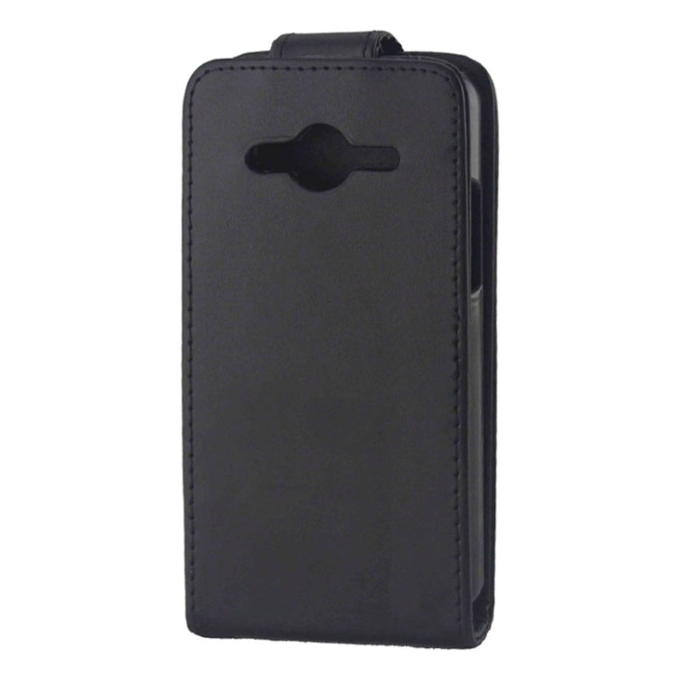 Vertical Flip Leather Case for Galaxy Core II / SM-G355H(Black)