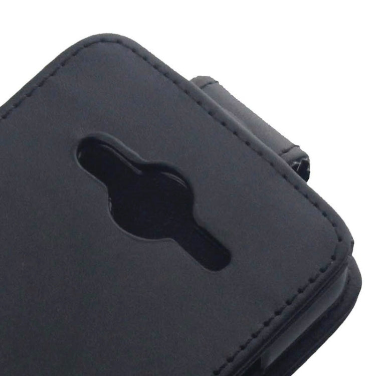 Vertical Flip Leather Case for Galaxy Core II / SM-G355H(Black)