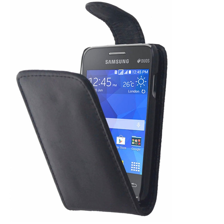 Vertical Flip Leather Case for Galaxy Young 2 / G130(Black)
