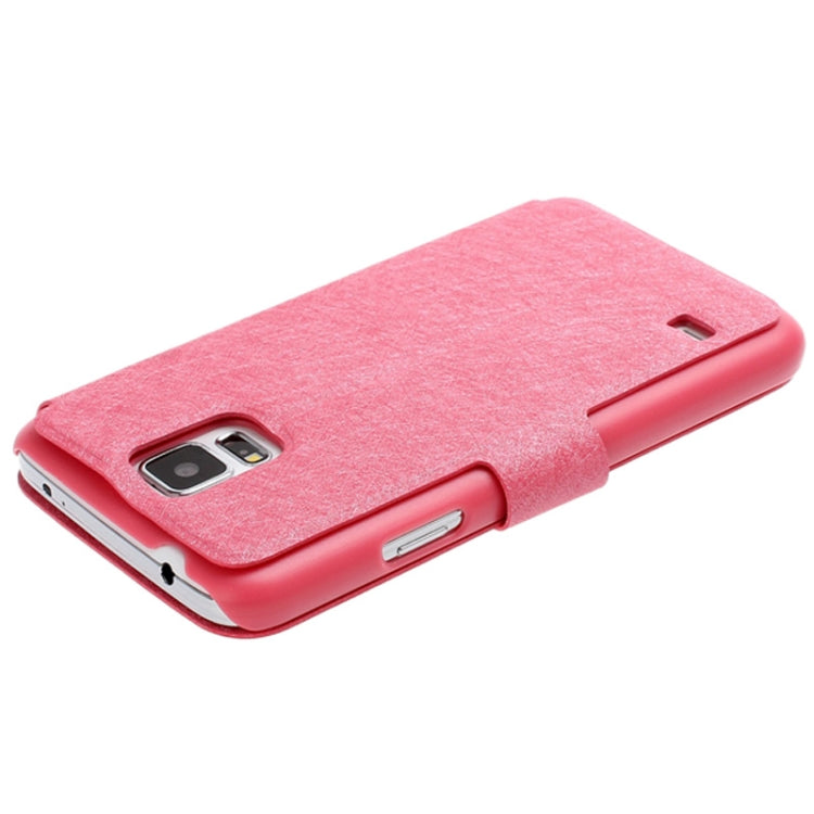 Hairline Texture Swan Diamond Encrusted Flip Leather Case with Holder & Credit Card Slot for Galaxy S5 / G900