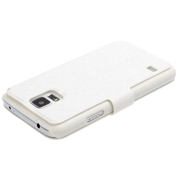 Hairline Texture Swan Diamond Encrusted Flip Leather Case with Holder & Credit Card Slot for Galaxy S5 / G900