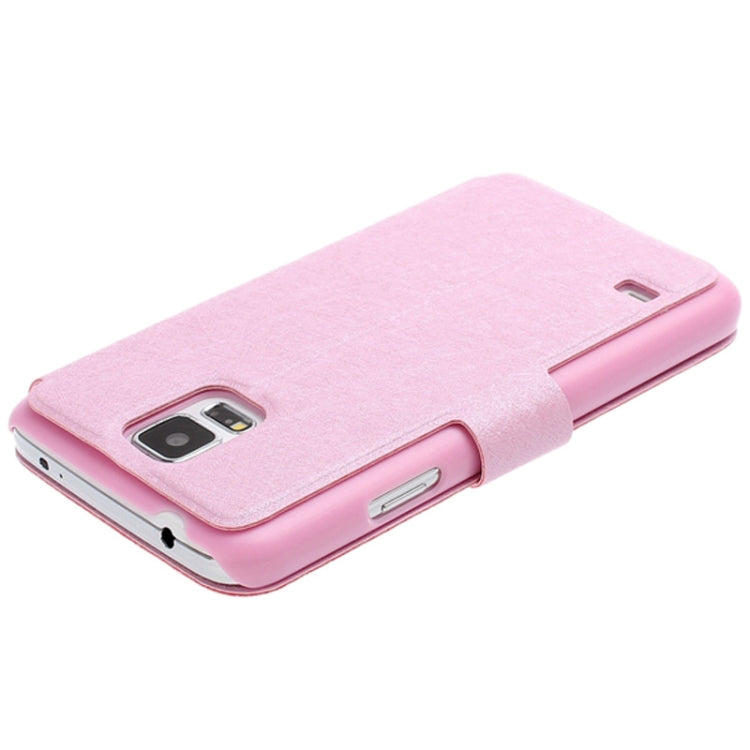 Hairline Texture Four Leaf Clover Diamond Encrusted Flip Leather Case with Holder & Credit Card Slot for Galaxy S5 / G900