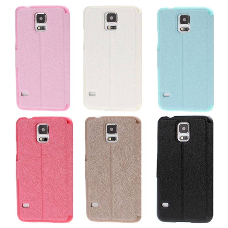 Hairline Texture Four Leaf Clover Diamond Encrusted Flip Leather Case with Holder & Credit Card Slot for Galaxy S5 / G900