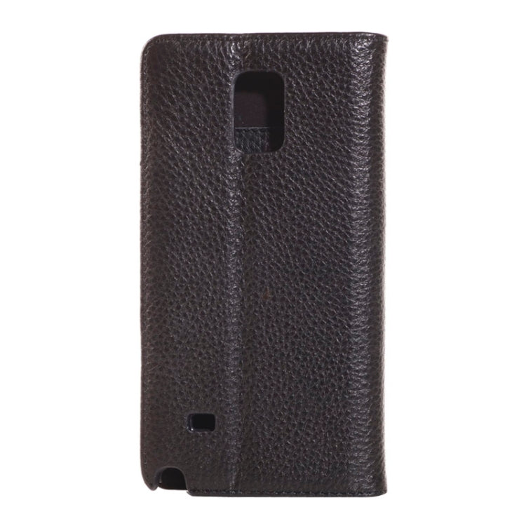 Litchi Texture Horizontal Flip Genuine Leather Case with Credit Card Slot&Holder for Galaxy Note 4