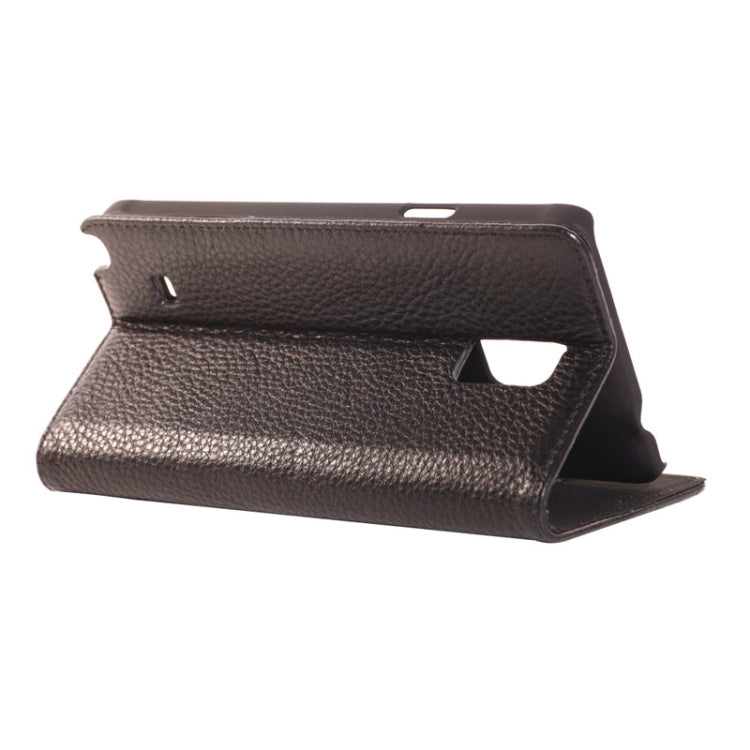 Litchi Texture Horizontal Flip Genuine Leather Case with Credit Card Slot&Holder for Galaxy Note 4