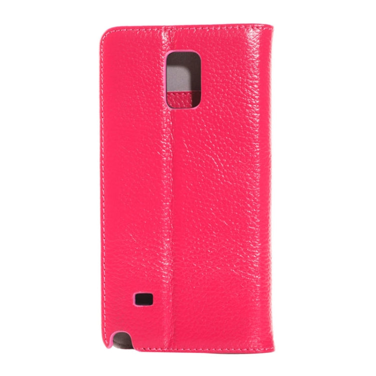 Litchi Texture Horizontal Flip Genuine Leather Case with Credit Card Slot&Holder for Galaxy Note 4