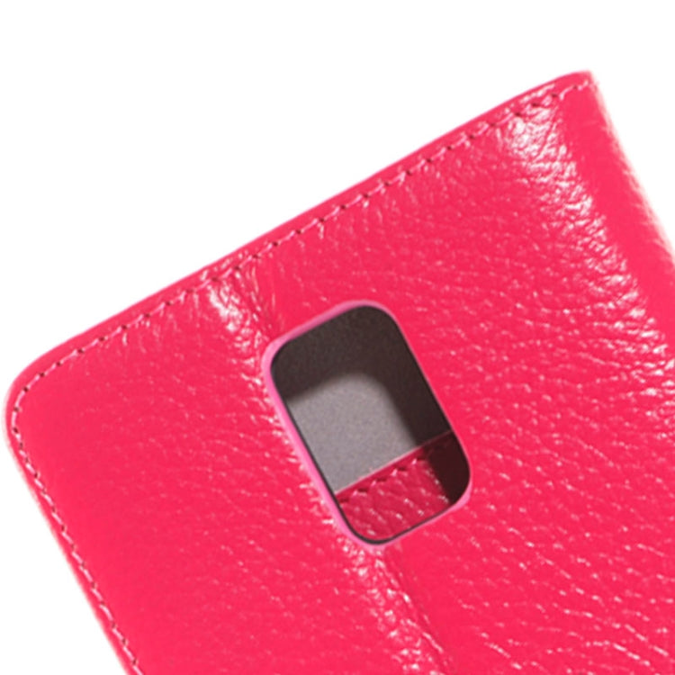 Litchi Texture Horizontal Flip Genuine Leather Case with Credit Card Slot&Holder for Galaxy Note 4