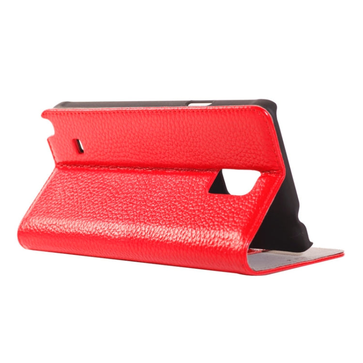 Litchi Texture Horizontal Flip Genuine Leather Case with Credit Card Slot&Holder for Galaxy Note 4