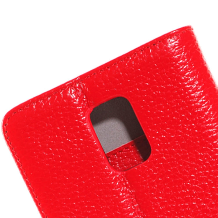 Litchi Texture Horizontal Flip Genuine Leather Case with Credit Card Slot&Holder for Galaxy Note 4