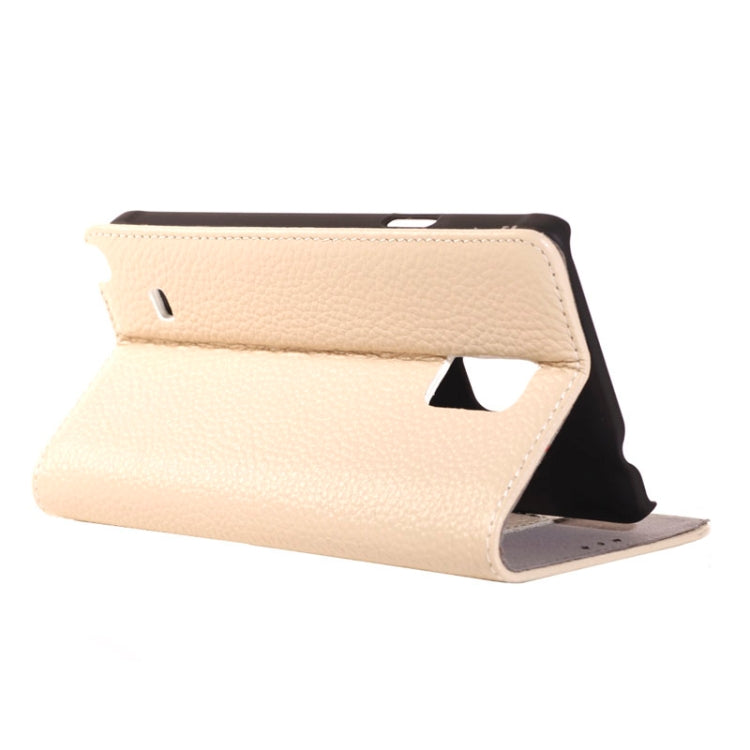 Litchi Texture Horizontal Flip Genuine Leather Case with Credit Card Slot&Holder for Galaxy Note 4