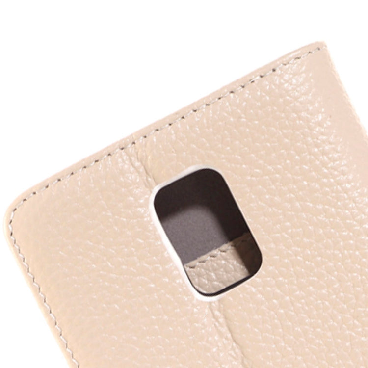 Litchi Texture Horizontal Flip Genuine Leather Case with Credit Card Slot&Holder for Galaxy Note 4