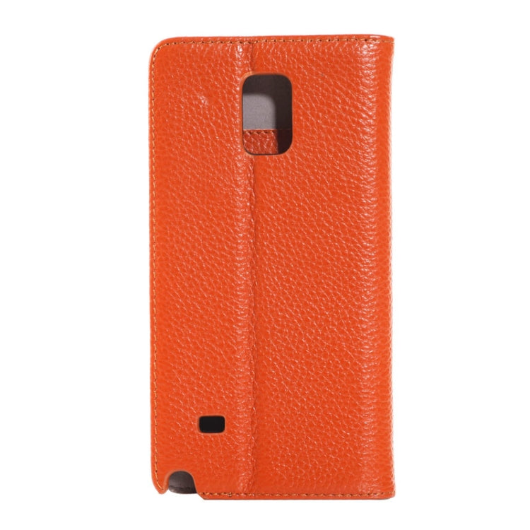Litchi Texture Horizontal Flip Genuine Leather Case with Credit Card Slot&Holder for Galaxy Note 4
