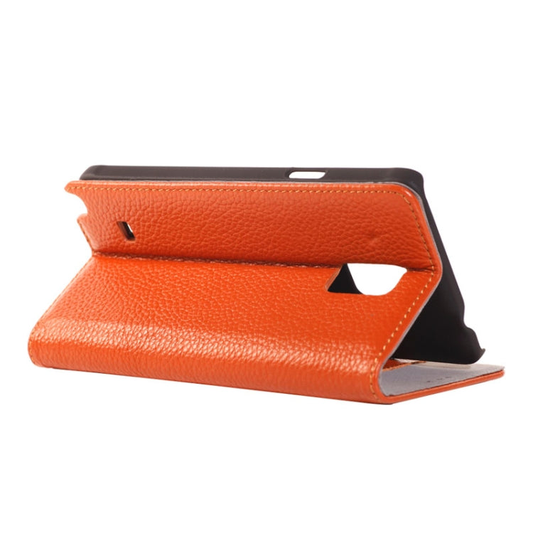 Litchi Texture Horizontal Flip Genuine Leather Case with Credit Card Slot&Holder for Galaxy Note 4
