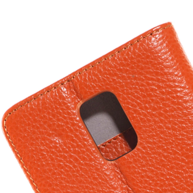 Litchi Texture Horizontal Flip Genuine Leather Case with Credit Card Slot&Holder for Galaxy Note 4