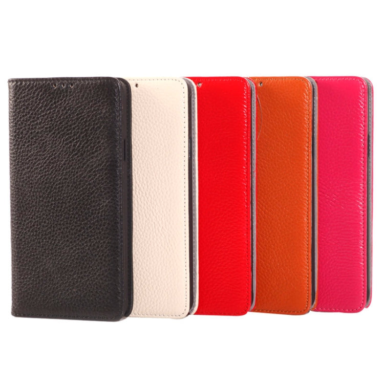 Litchi Texture Horizontal Flip Genuine Leather Case with Credit Card Slot&Holder for Galaxy Note 4