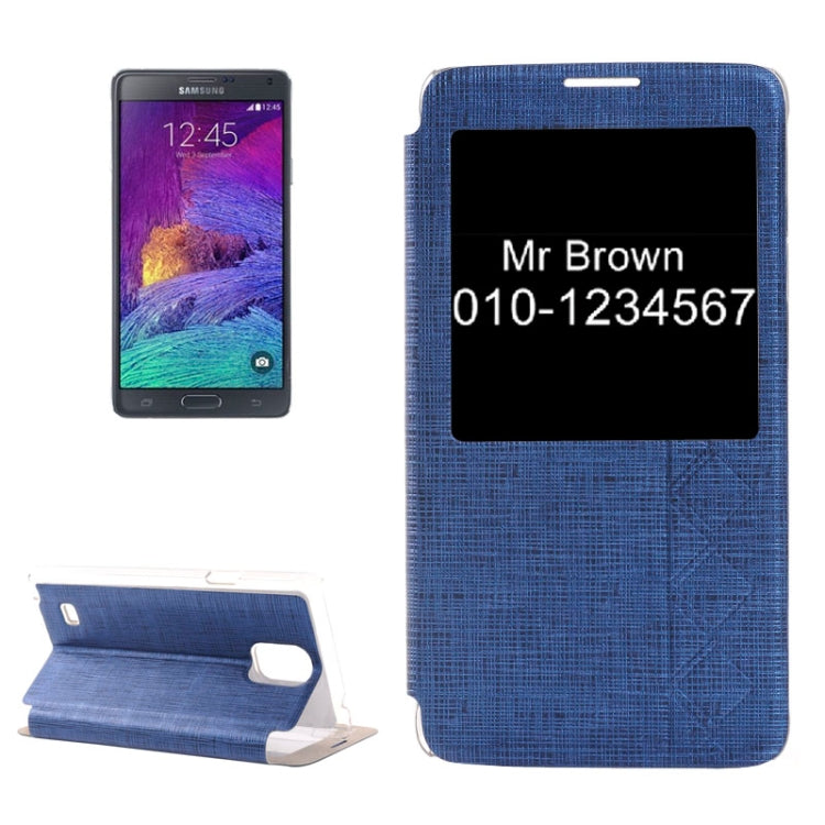 Cross Texture Horizontal Flip Leather Case with Call Display ID for Galaxy Note 4