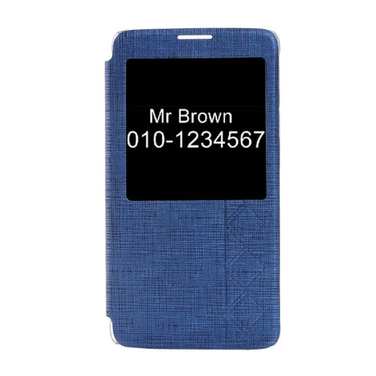 Cross Texture Horizontal Flip Leather Case with Call Display ID for Galaxy Note 4