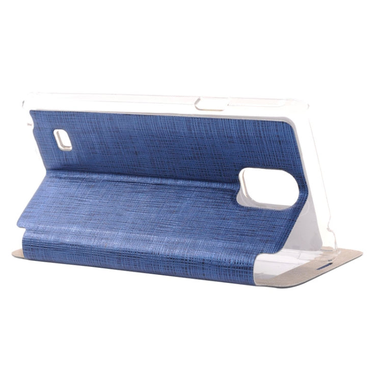 Cross Texture Horizontal Flip Leather Case with Call Display ID for Galaxy Note 4