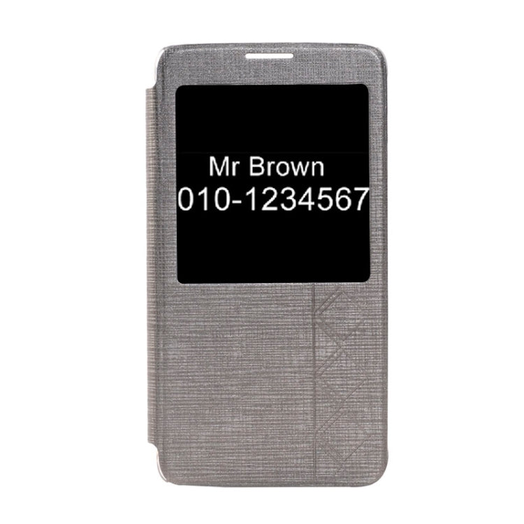 Cross Texture Horizontal Flip Leather Case with Call Display ID for Galaxy Note 4