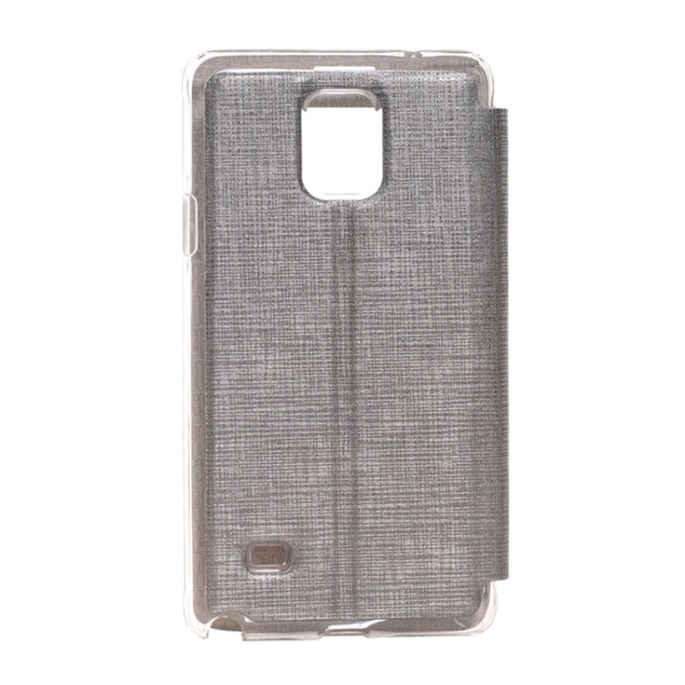Cross Texture Horizontal Flip Leather Case with Call Display ID for Galaxy Note 4