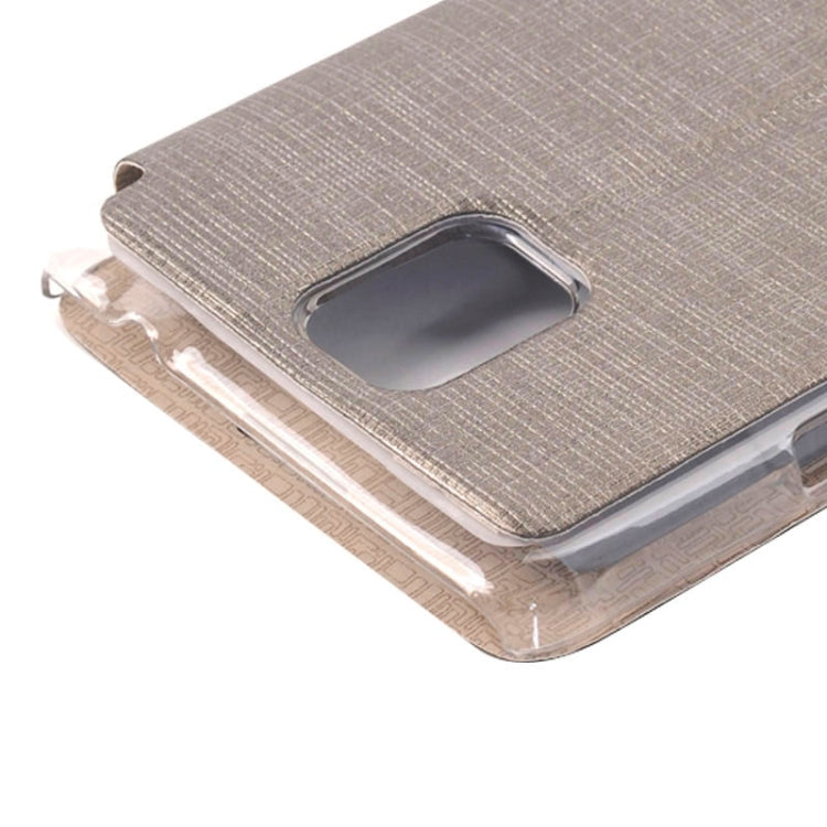 Cross Texture Horizontal Flip Leather Case with Call Display ID for Galaxy Note 4