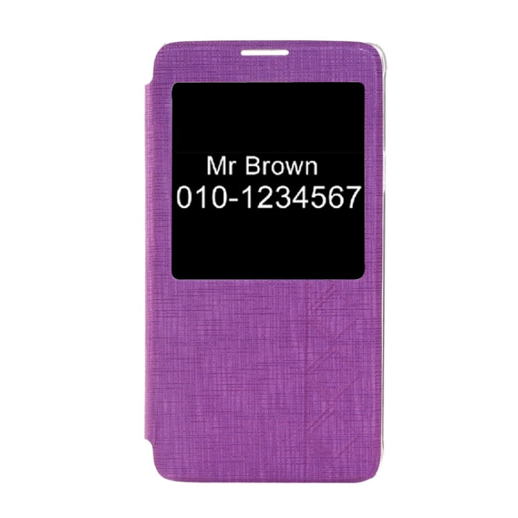 Cross Texture Horizontal Flip Leather Case with Call Display ID for Galaxy Note 4