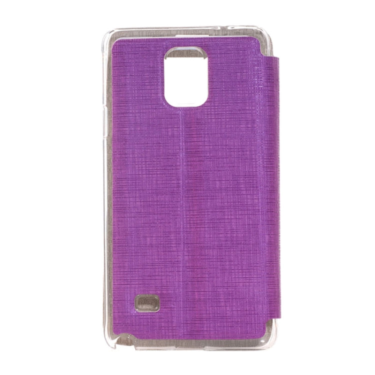 Cross Texture Horizontal Flip Leather Case with Call Display ID for Galaxy Note 4