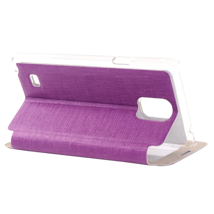 Cross Texture Horizontal Flip Leather Case with Call Display ID for Galaxy Note 4