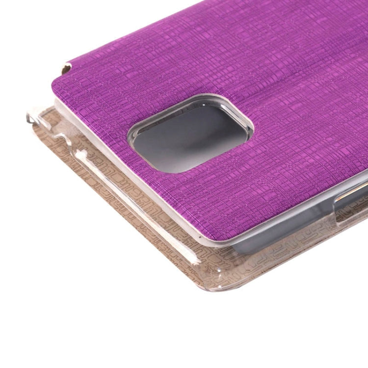 Cross Texture Horizontal Flip Leather Case with Call Display ID for Galaxy Note 4