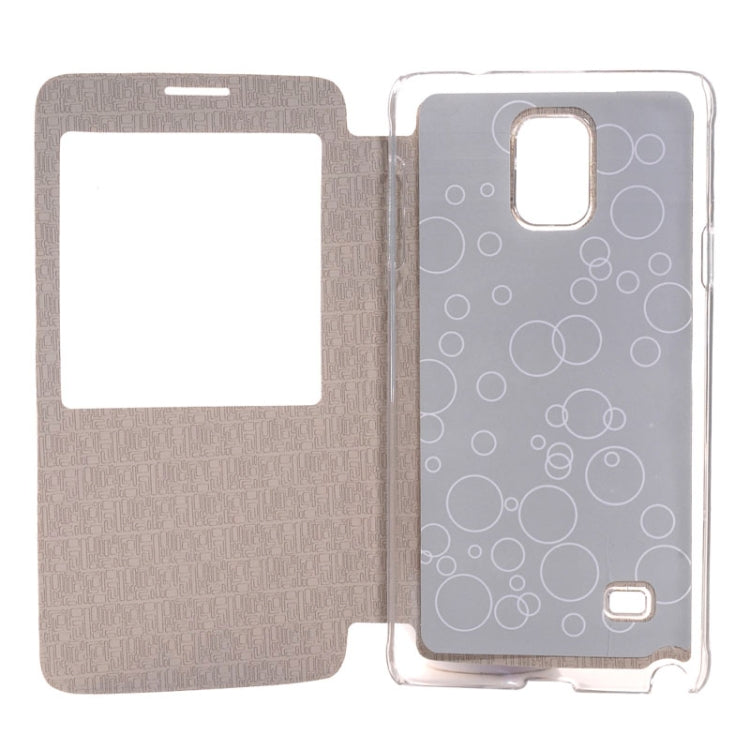 Cross Texture Horizontal Flip Leather Case with Call Display ID for Galaxy Note 4