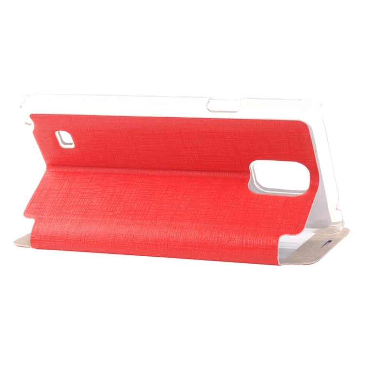 Cross Texture Horizontal Flip Leather Case with Call Display ID for Galaxy Note 4