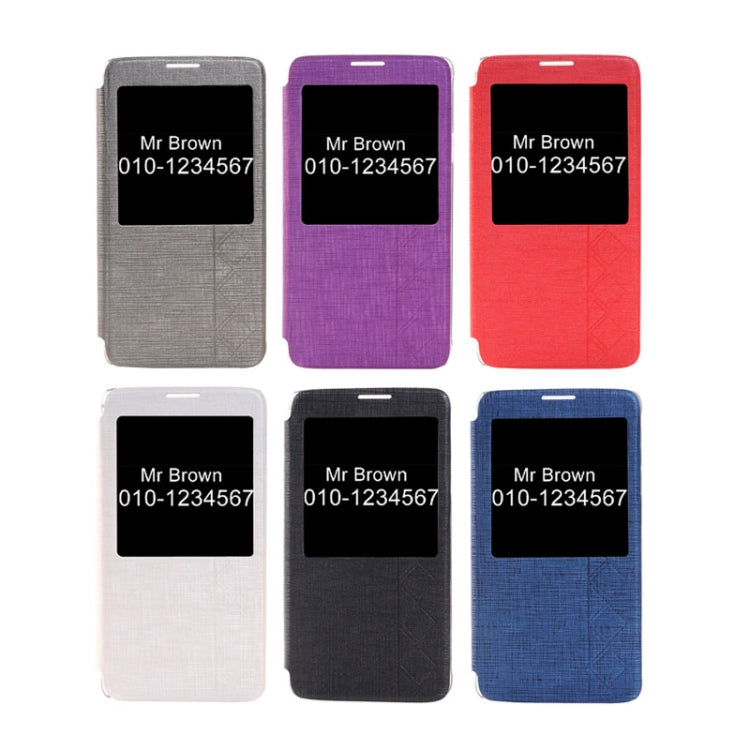 Cross Texture Horizontal Flip Leather Case with Call Display ID for Galaxy Note 4