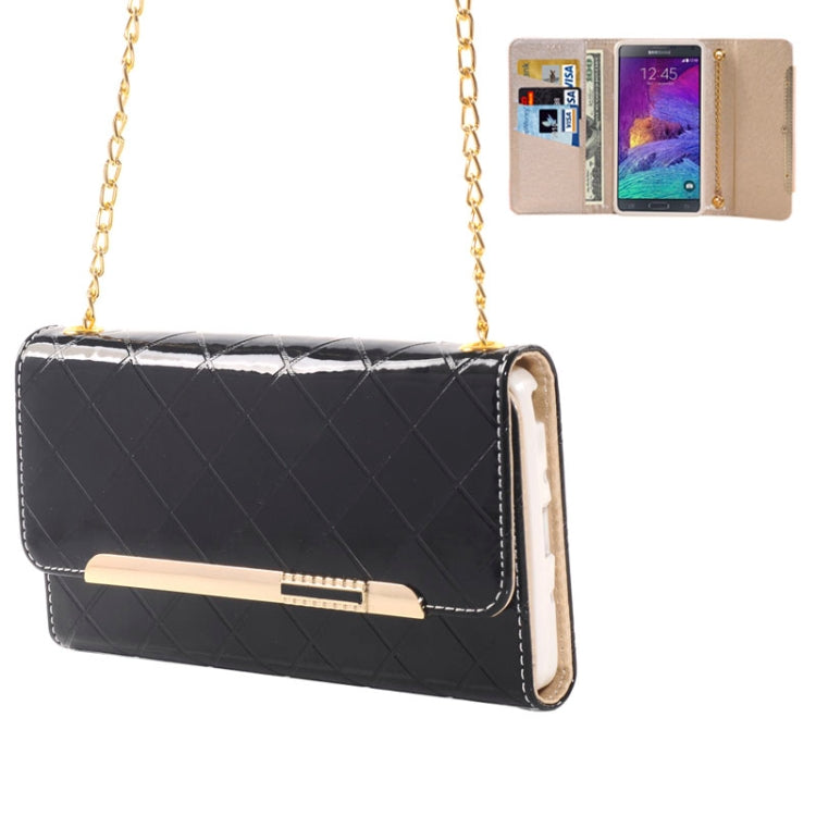Wallet Style Leather Case with Chain & Card Slots & Money Pocket for Galaxy Note 4