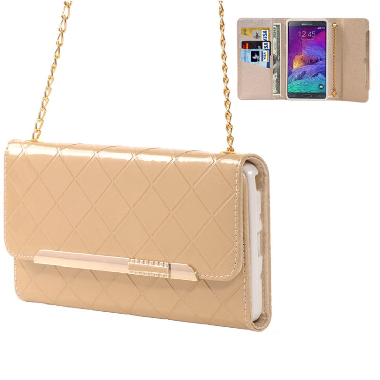 Wallet Style Leather Case with Chain & Card Slots & Money Pocket for Galaxy Note 4
