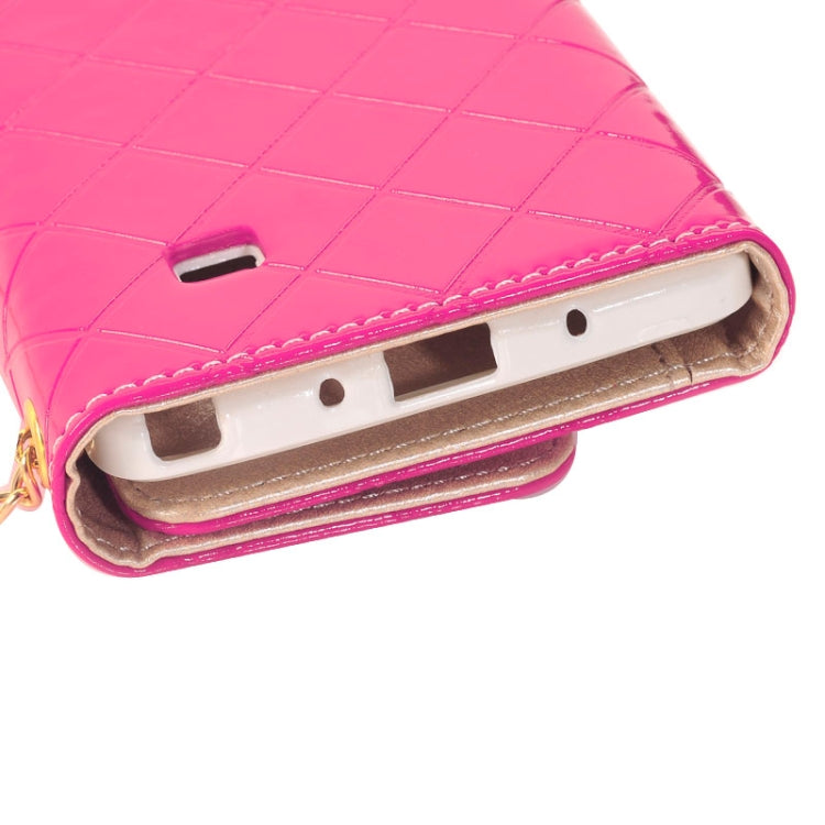 Wallet Style Leather Case with Chain & Card Slots & Money Pocket for Galaxy Note 4