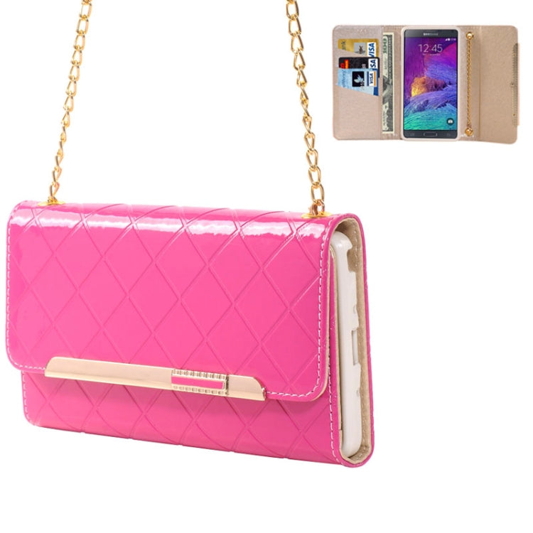 Wallet Style Leather Case with Chain & Card Slots & Money Pocket for Galaxy Note 4