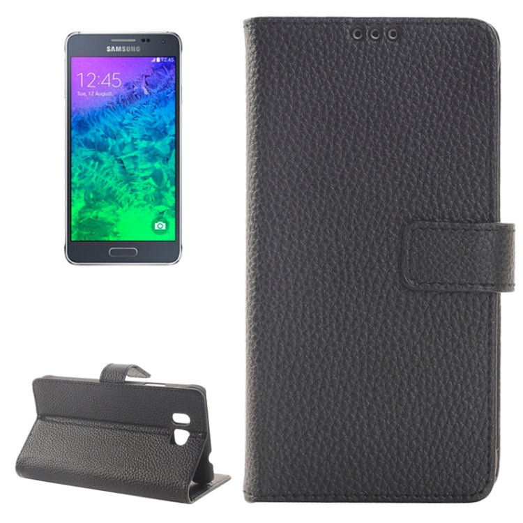 Litchi Texture Horizontal Flip Smart Leather Case with Holder & Card Slots & Wallet for Galaxy Alpha / G8508S