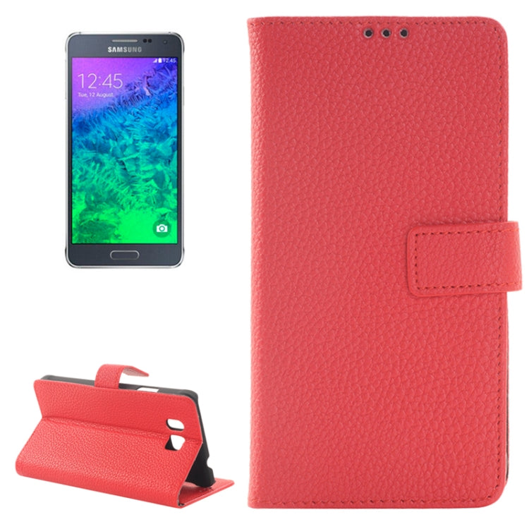 Litchi Texture Horizontal Flip Smart Leather Case with Holder & Card Slots & Wallet for Galaxy Alpha / G8508S