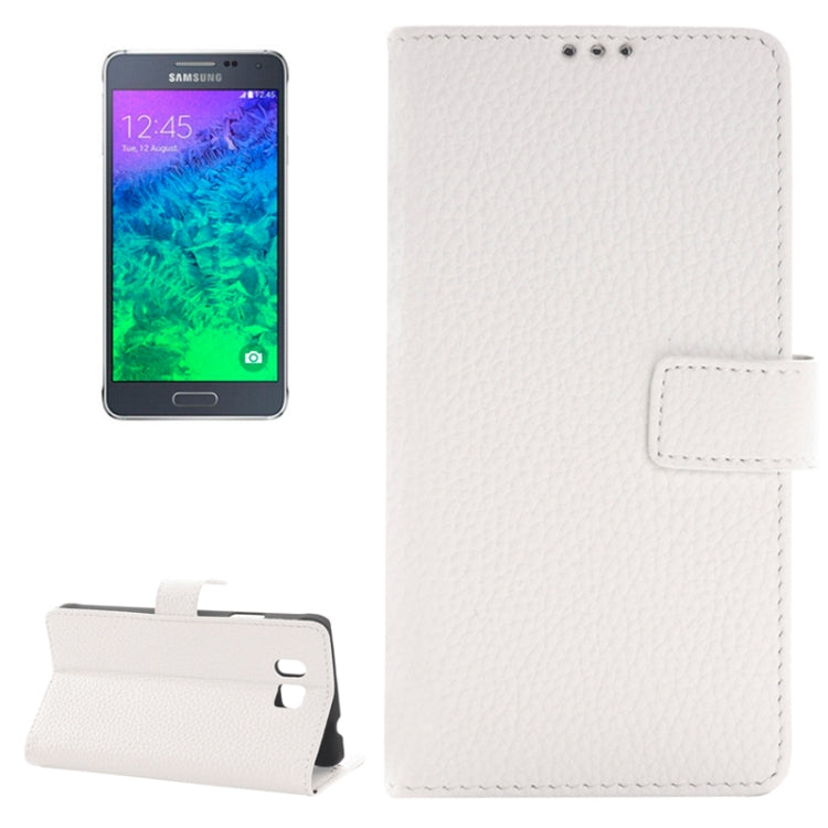 Litchi Texture Horizontal Flip Smart Leather Case with Holder & Card Slots & Wallet for Galaxy Alpha / G8508S
