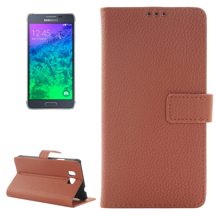 Litchi Texture Horizontal Flip Smart Leather Case with Holder & Card Slots & Wallet for Galaxy Alpha / G8508S