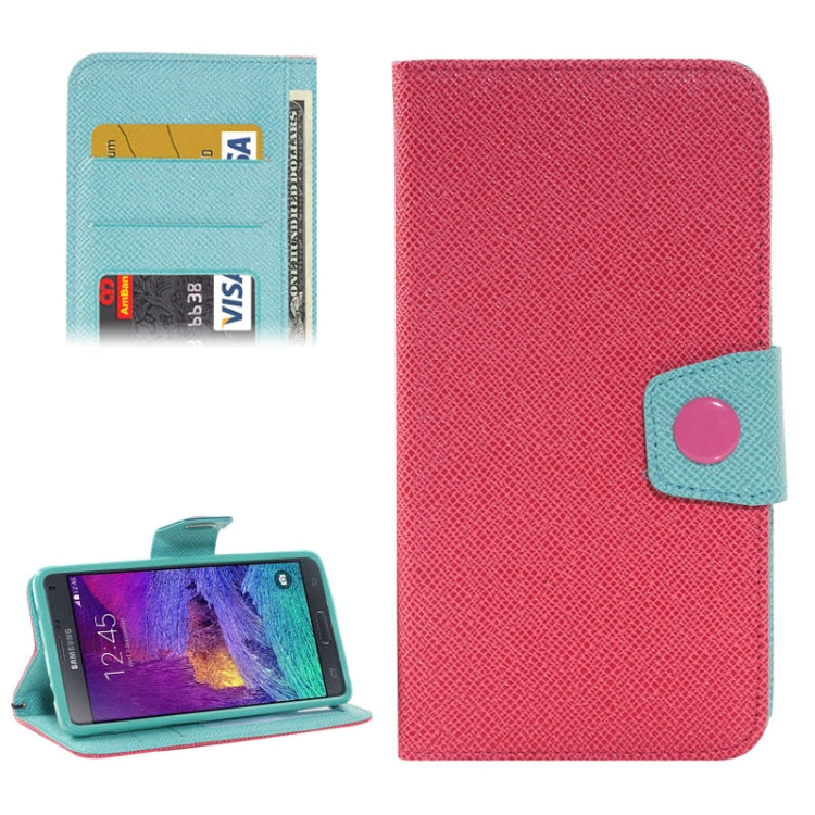 Color Matching Style Leather Case with Holder & Card Slots & Money Pocket for Galaxy Note 4
