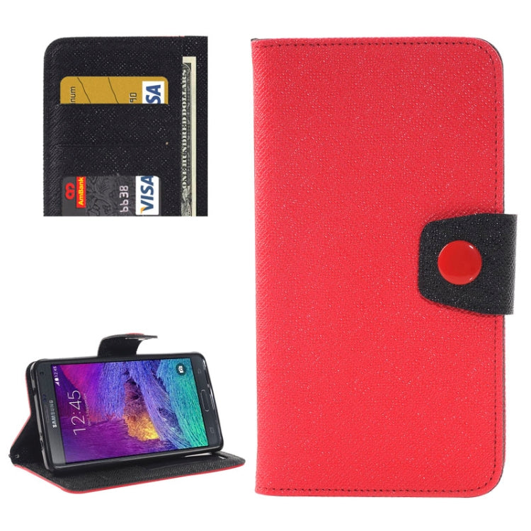 Color Matching Style Leather Case with Holder & Card Slots & Money Pocket for Galaxy Note 4