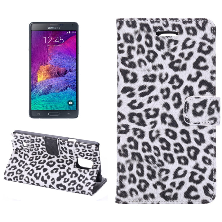 Leopard Pattern Leather Case with Holder & Card Slots & Money Pocket for Galaxy Note 4