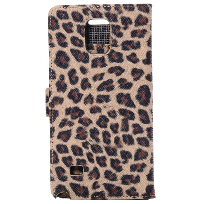 Leopard Pattern Leather Case with Holder & Card Slots & Money Pocket for Galaxy Note 4