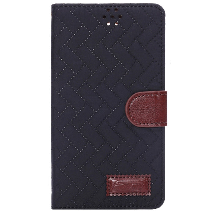 Plaid Texture Leather Case with Holder & Card Slots for Galaxy Note 4