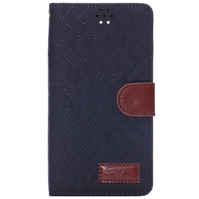 Plaid Texture Leather Case with Holder & Card Slots for Galaxy Note 4