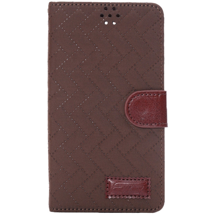 Plaid Texture Leather Case with Holder & Card Slots for Galaxy Note 4
