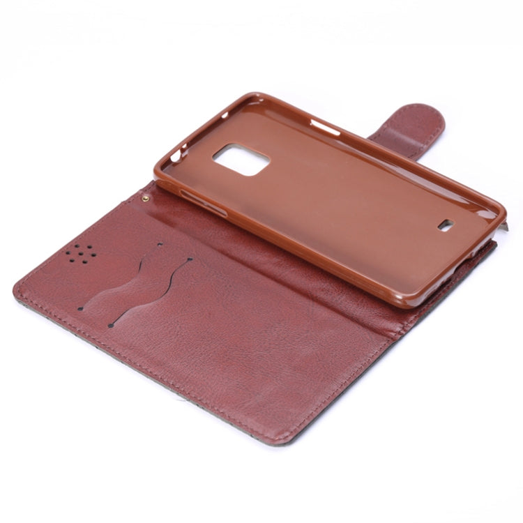 Plaid Texture Leather Case with Holder & Card Slots for Galaxy Note 4