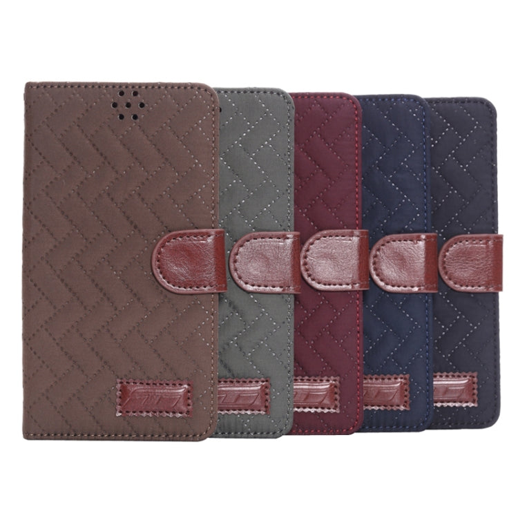 Plaid Texture Leather Case with Holder & Card Slots for Galaxy Note 4